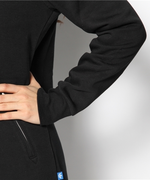 adidas Originals（アディダスオリジナルス）の「アディダス オリジナルス ロングパーカー ワンピ adidas Originals LONG HOODIE（パーカー・レディース・ブラック/グレー・MEDIUM/SMALL）」の7枚目の写真