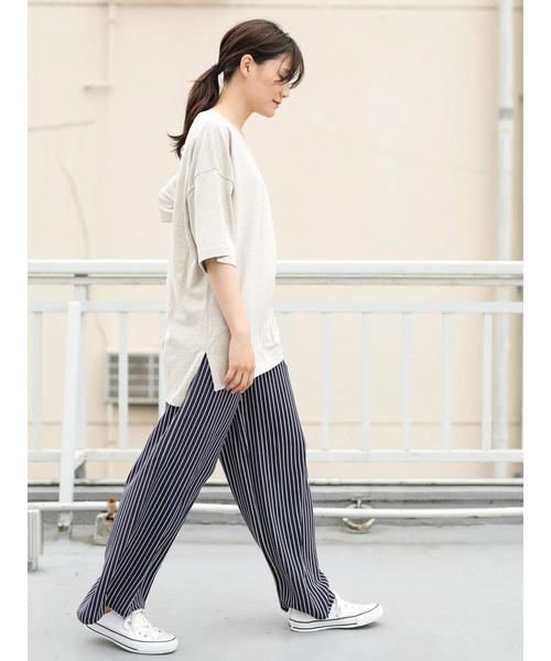 AMERICAN HOLIC(アメリカンホリック)の「裾スリットカットチュニック*(Tシャツ/カットソー・レディース・オフホワイト/カーキ/グレー系その他/ダークネイビー/ベージュ系その他2・FREE)」の14枚目の写真