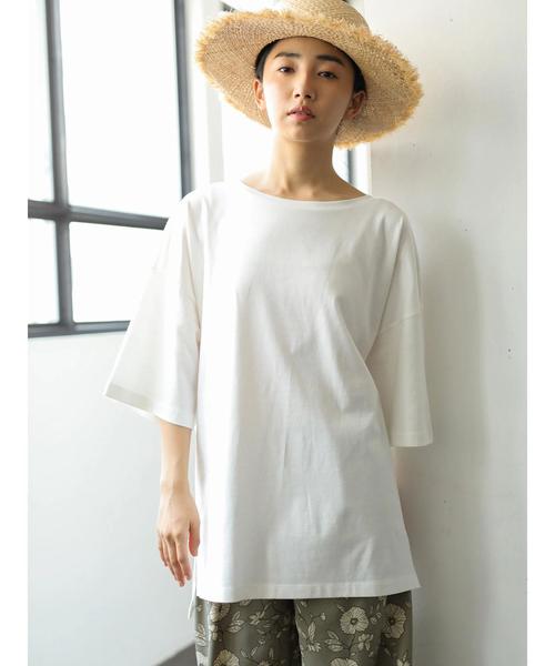 AMERICAN HOLIC(アメリカンホリック)の「裾スリットカットチュニック*(Tシャツ/カットソー・レディース・オフホワイト/カーキ/グレー系その他/ダークネイビー/ベージュ系その他2・FREE)」の15枚目の写真