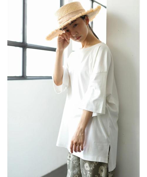 AMERICAN HOLIC(アメリカンホリック)の「裾スリットカットチュニック*(Tシャツ/カットソー・レディース・オフホワイト/カーキ/グレー系その他/ダークネイビー/ベージュ系その他2・FREE)」の16枚目の写真