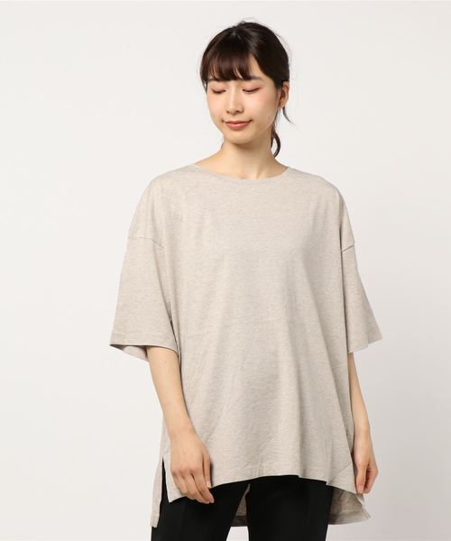 AMERICAN HOLIC(アメリカンホリック)の「裾スリットカットチュニック*(Tシャツ/カットソー・レディース・オフホワイト/カーキ/グレー系その他/ダークネイビー/ベージュ系その他2・FREE)」の8枚目の写真