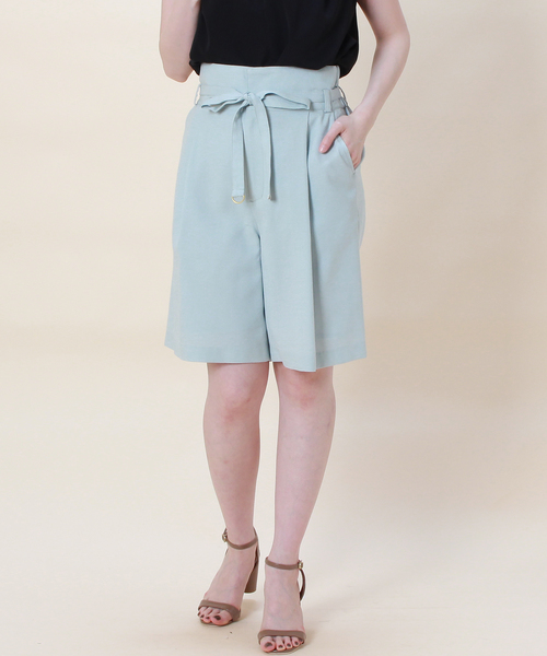 TRUDEA(トルディア)の「ベルト付きハーフパンツ(その他パンツ・レディース・ベージュ/サックスブルー/ネイビー・MEDIUM/SMALL)」の3枚目の写真