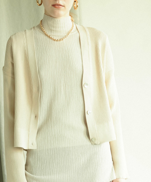 MAISON SPECIAL(メゾンスペシャル)の「リブニットカーディガン【MAISON SPECIAL/メゾンスペシャル】(カーディガン)」|アイボリー