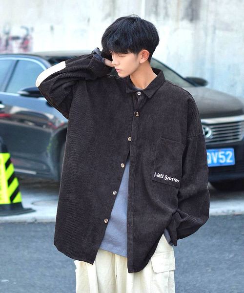 neos（ネオス）の「【neos -addictive design-】ビッグシルエット コーデュロイ エルボーパッチ シャツ（シャツ/ブラウス・メンズ・ダークブラウン/ベージュ/ピンク/キャメル・MEDIUM/LARGE/X-LARGE/XX-LARGE）」の11枚目の写真