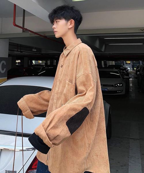 neos（ネオス）の「【neos -addictive design-】ビッグシルエット コーデュロイ エルボーパッチ シャツ（シャツ/ブラウス・メンズ・ダークブラウン/ベージュ/ピンク/キャメル・MEDIUM/LARGE/X-LARGE/XX-LARGE）」の14枚目の写真