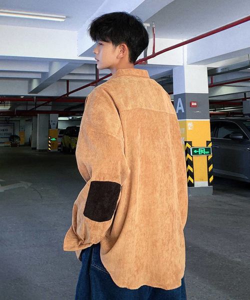 neos（ネオス）の「【neos -addictive design-】ビッグシルエット コーデュロイ エルボーパッチ シャツ（シャツ/ブラウス・メンズ・ダークブラウン/ベージュ/ピンク/キャメル・MEDIUM/LARGE/X-LARGE/XX-LARGE）」の15枚目の写真