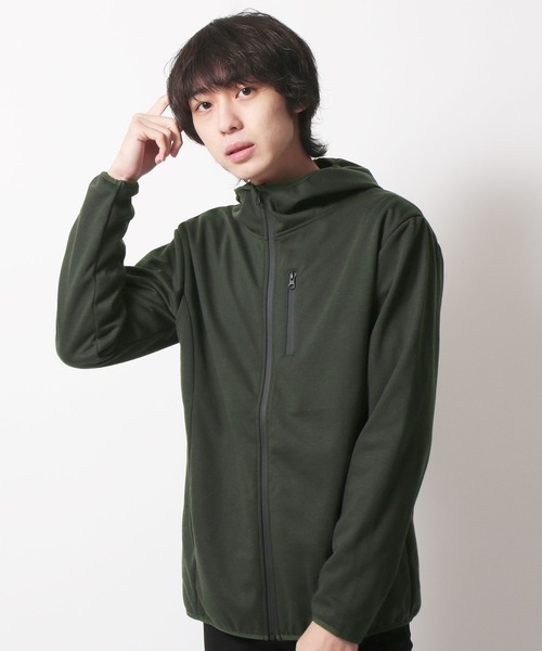 SHISKY(シスキー)の「ボンディング加工 防風 ジップアップ パーカー(パーカー・メンズ・ブラック/ネイビー/カーキ/杢グレー/チャコール・M/L/XL)」の5枚目の写真