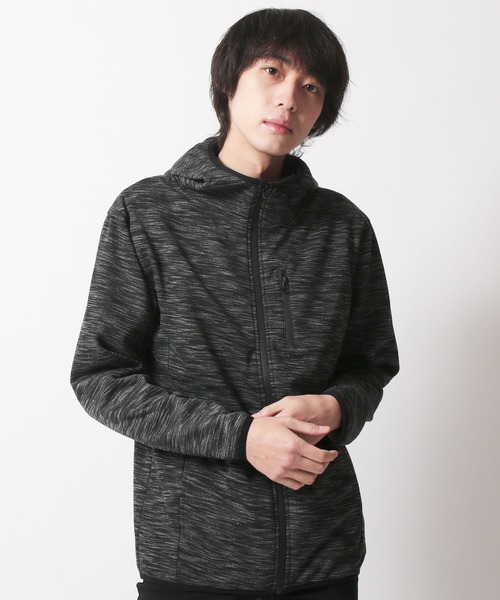 SHISKY(シスキー)の「ボンディング加工 防風 ジップアップ パーカー(パーカー・メンズ・ブラック/ネイビー/カーキ/杢グレー/チャコール・M/L/XL)」の4枚目の写真