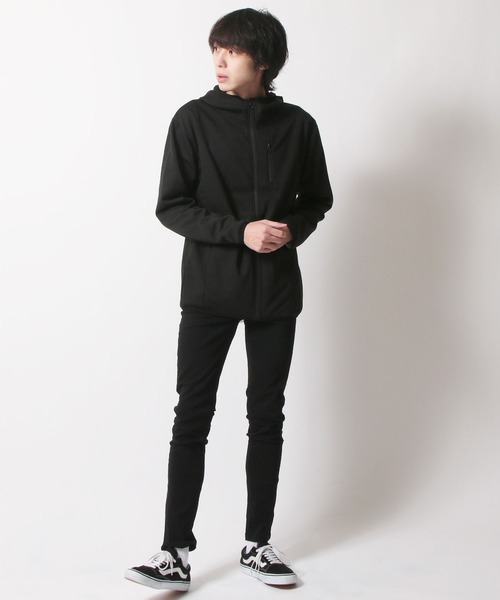 SHISKY(シスキー)の「ボンディング加工 防風 ジップアップ パーカー(パーカー・メンズ・ブラック/ネイビー/カーキ/杢グレー/チャコール・M/L/XL)」の6枚目の写真