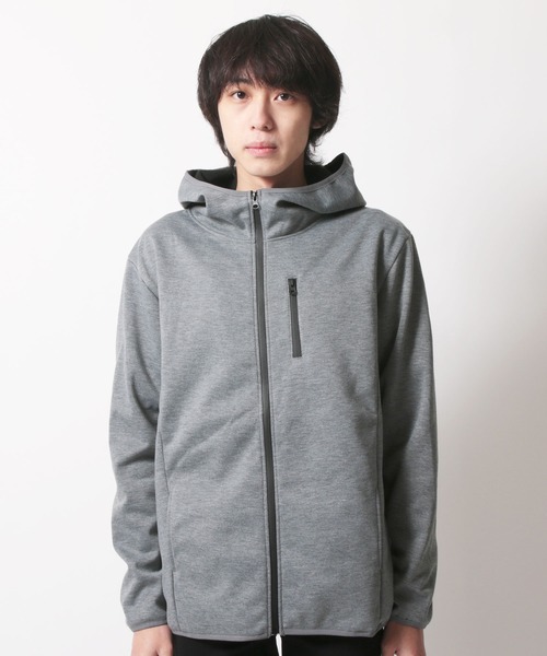 SHISKY(シスキー)の「ボンディング加工 防風 ジップアップ パーカー(パーカー・メンズ・ブラック/ネイビー/カーキ/杢グレー/チャコール・M/L/XL)」の7枚目の写真