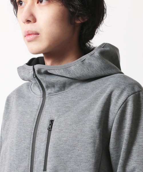 SHISKY(シスキー)の「ボンディング加工 防風 ジップアップ パーカー(パーカー・メンズ・ブラック/ネイビー/カーキ/杢グレー/チャコール・M/L/XL)」の10枚目の写真
