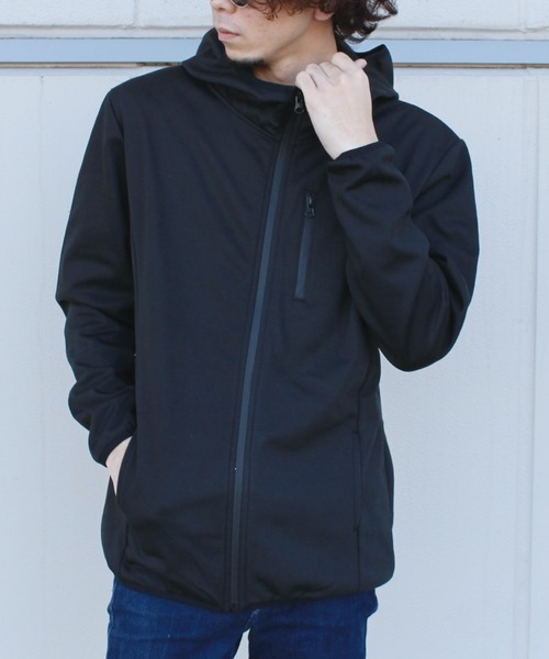 SHISKY(シスキー)の「ボンディング加工 防風 ジップアップ パーカー(パーカー・メンズ・ブラック/ネイビー/カーキ/杢グレー/チャコール・M/L/XL)」の14枚目の写真