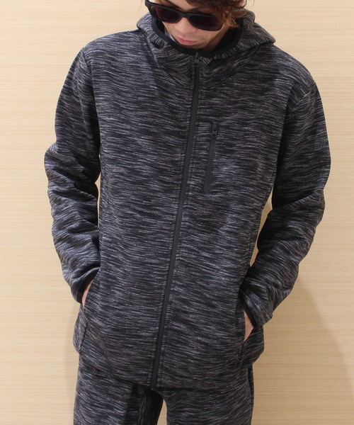 SHISKY(シスキー)の「ボンディング加工 防風 ジップアップ パーカー(パーカー・メンズ・ブラック/ネイビー/カーキ/杢グレー/チャコール・M/L/XL)」の16枚目の写真