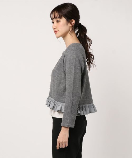 flower（フラワー）の「ホーリーパールトップ（カーディガン/ボレロ・レディース・ホワイト/グレー・FREE）」の3枚目の写真