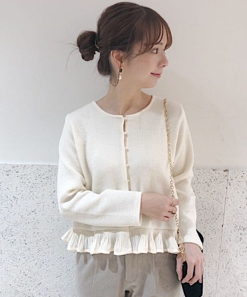 flower（フラワー）の「ホーリーパールトップ（カーディガン/ボレロ・レディース・ホワイト/グレー・FREE）」の2枚目の写真