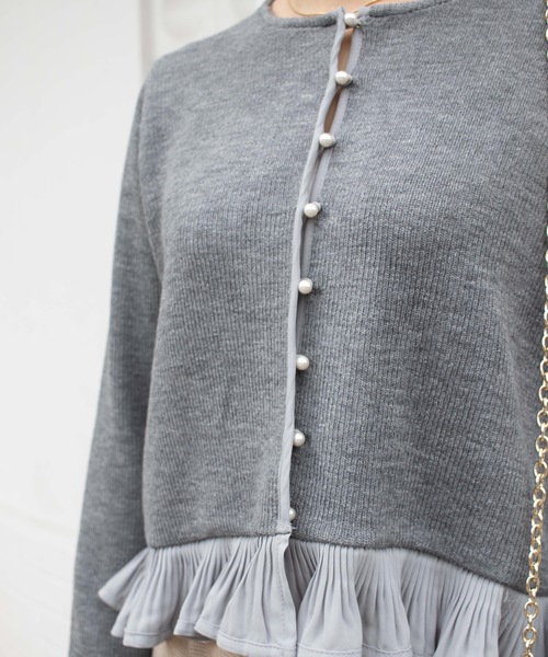 flower（フラワー）の「ホーリーパールトップ（カーディガン/ボレロ・レディース・ホワイト/グレー・FREE）」の6枚目の写真