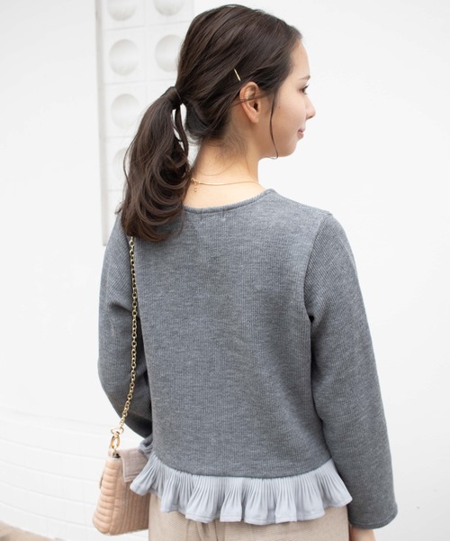 flower（フラワー）の「ホーリーパールトップ（カーディガン/ボレロ・レディース・ホワイト/グレー・FREE）」の5枚目の写真