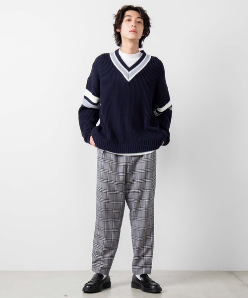 WEGO(ウィゴー)の「WEGO/畦編みラインチルデンセーター(ニット/セーター・メンズ・ベージュ/ホワイト/ネイビー・LARGE/MEDIUM)」の18枚目の写真