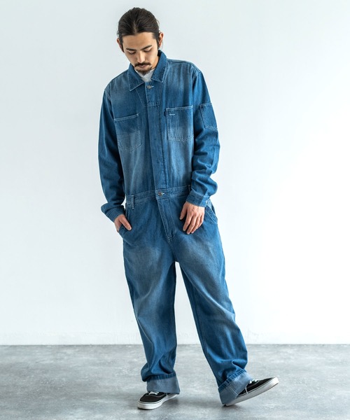 Rocky Monroe(ロッキーモンロー)の「90oz デニムオールインワン(つなぎ/オールインワン・メンズ・ブラック/ダークインディゴブルー/ライトインディゴブルー・LL/M/L)」の3枚目の写真