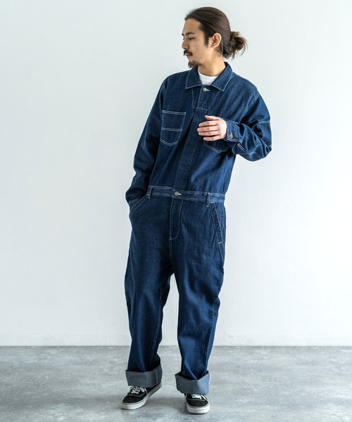 Rocky Monroe(ロッキーモンロー)の「90oz デニムオールインワン(つなぎ/オールインワン・メンズ・ブラック/ダークインディゴブルー/ライトインディゴブルー・LL/M/L)」の2枚目の写真