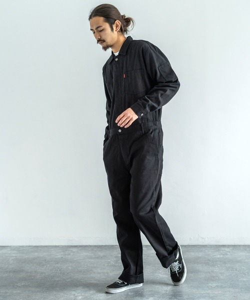 Rocky Monroe(ロッキーモンロー)の「90oz デニムオールインワン(つなぎ/オールインワン・メンズ・ブラック/ダークインディゴブルー/ライトインディゴブルー・LL/M/L)」の1枚目の写真