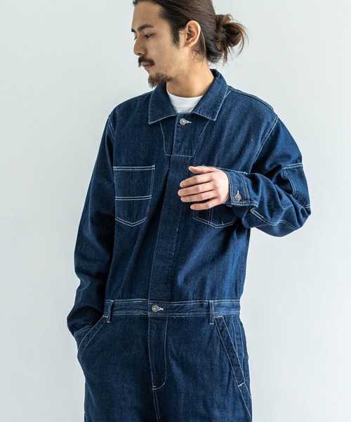 Rocky Monroe(ロッキーモンロー)の「90oz デニムオールインワン(つなぎ/オールインワン・メンズ・ブラック/ダークインディゴブルー/ライトインディゴブルー・LL/M/L)」の6枚目の写真