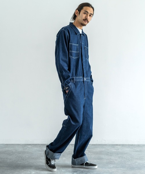 Rocky Monroe(ロッキーモンロー)の「90oz デニムオールインワン(つなぎ/オールインワン・メンズ・ブラック/ダークインディゴブルー/ライトインディゴブルー・LL/M/L)」の9枚目の写真