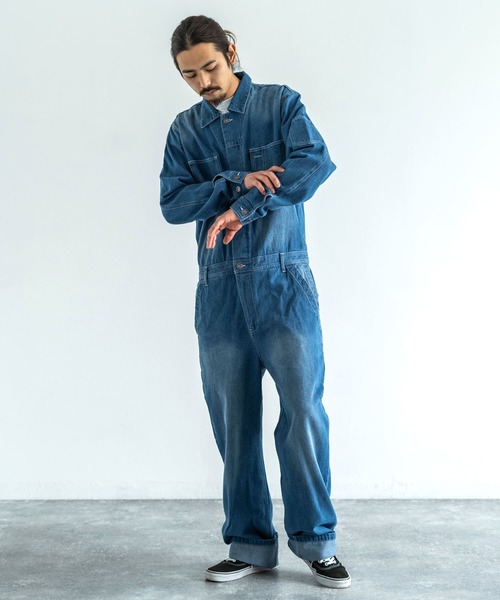 Rocky Monroe(ロッキーモンロー)の「90oz デニムオールインワン(つなぎ/オールインワン・メンズ・ブラック/ダークインディゴブルー/ライトインディゴブルー・LL/M/L)」の11枚目の写真