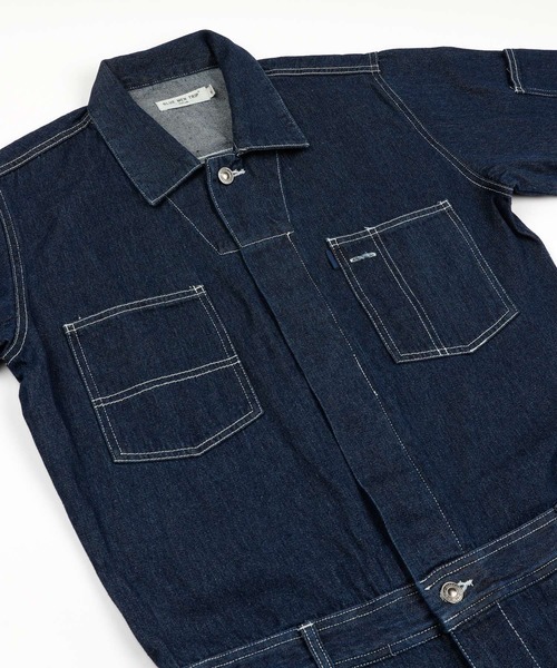 Rocky Monroe(ロッキーモンロー)の「90oz デニムオールインワン(つなぎ/オールインワン・メンズ・ブラック/ダークインディゴブルー/ライトインディゴブルー・LL/M/L)」の14枚目の写真