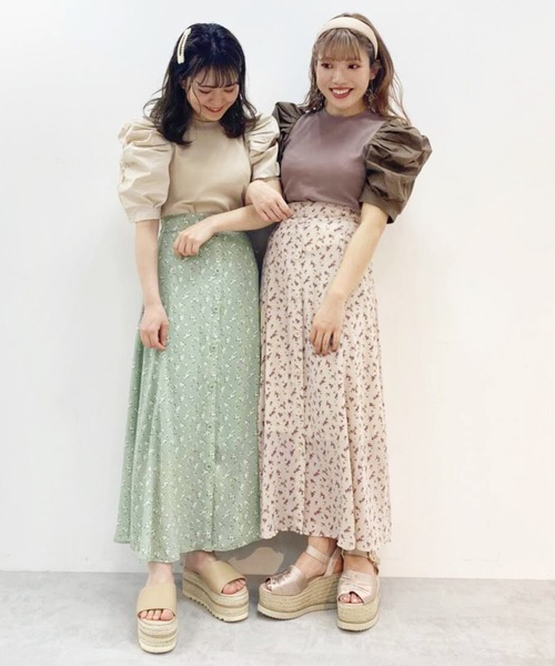 one after another NICE CLAUP(ワンアフターアナザーナイスクラップ)の「【WEB限定】前釦フレアロングスカート(スカート・レディース・ホワイト系その他/ブラック系その他/ベージュ系その他/グリーン系その他/ピンク系その他・FREE)」の13枚目の写真