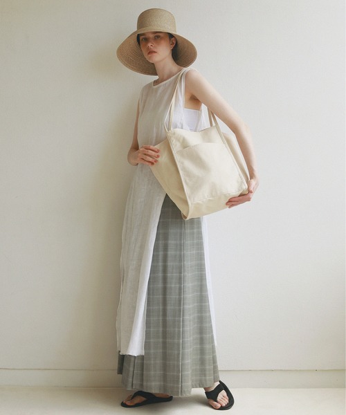 EFOLE（エフォル）の「キャンバス　ビッグ　トートバッグ（トートバッグ・レディース・オフホワイト/ブラウン/カーキ/ピンク/ブラック・FREE）」の8枚目の写真