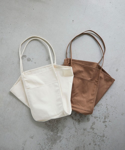 EFOLE（エフォル）の「キャンバス　ビッグ　トートバッグ（トートバッグ・レディース・オフホワイト/ブラウン/カーキ/ピンク/ブラック・FREE）」の15枚目の写真