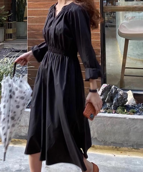 セール レディース きれいめシャーリングウエストマークtネックワンピ ワンピース Day Closet デイ クローゼット のファッション通販 Zozotown