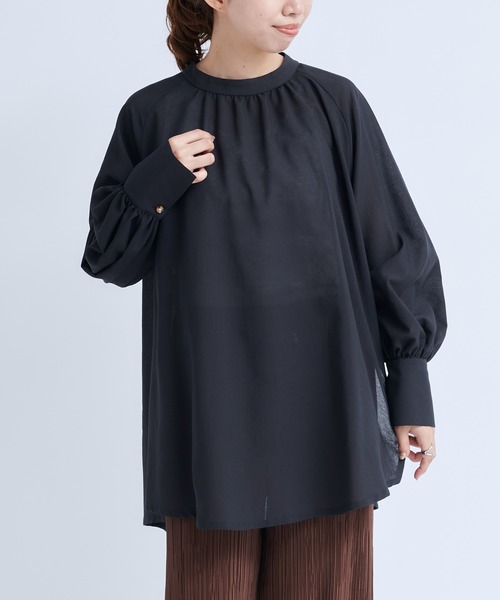 DouDou（ドゥドゥ）の「ハイネック袖ボリュームブラウス（シャツ/ブラウス・レディース・ブラック/オフホワイト・FREE）」の15枚目の写真