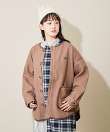 CUBE SUGAR（キューブシュガー）の「フラノジャージ パイピング ノーカラー ジャケット（ノーカラージャケット）」