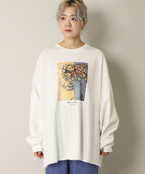 notch.（ノッチ）の「アートプリントビッグルーズロンT（Tシャツ/カットソー・レディース・オフホワイト・M）」の2枚目の写真