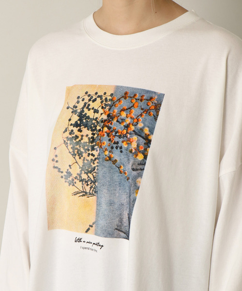 notch.（ノッチ）の「アートプリントビッグルーズロンT（Tシャツ/カットソー・レディース・オフホワイト・M）」の6枚目の写真