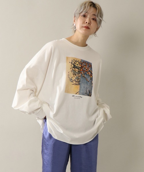 notch.（ノッチ）の「アートプリントビッグルーズロンT（Tシャツ/カットソー・レディース・オフホワイト・M）」の11枚目の写真