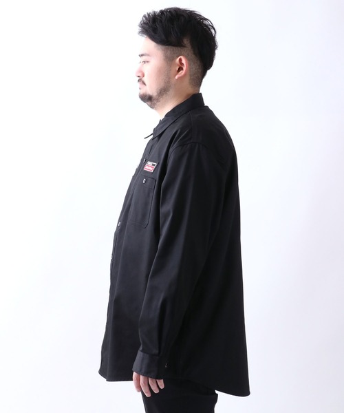 Dickies（ディッキーズ）の「Dickies/ディッキーズ ツイル 刺繍ワッペン ワークシャツ/大きいサイズ（シャツ/ブラウス・メンズ・ブラック/ベージュ・2L/3L/4L/5L）」の11枚目の写真
