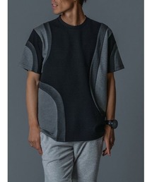 【REGIEVO】ラウンド切替配色TEEシャツ アスレジャー ビッグシルエット