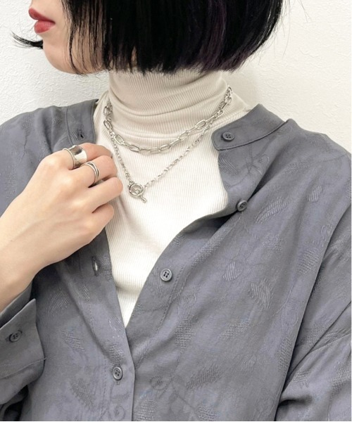 apres jour mignon(アプレジュールミニョン)の「リブハイネックメロートップス【ZOZOTOWN限定アイテム】(Tシャツ/カットソー・レディース・アイボリー/ダークブラウン/ブラック/ブルー系その他・X-LARGE/フリー)」の9枚目の写真