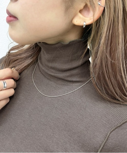 apres jour mignon(アプレジュールミニョン)の「リブハイネックメロートップス【ZOZOTOWN限定アイテム】(Tシャツ/カットソー・レディース・アイボリー/ダークブラウン/ブラック/ブルー系その他・X-LARGE/フリー)」の21枚目の写真