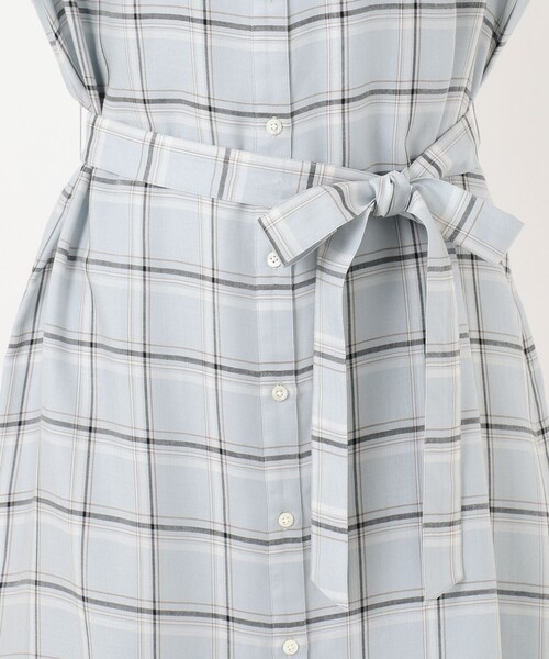 J.PRESS(ジェイプレス)の「【洗える】セルロース綾チェック ワンピース(シャツワンピース・レディース・ネイビー系3/サックスブルー系3・9/11)」の11枚目の写真