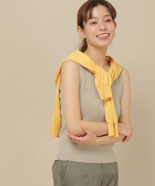 IKKA LOUNGE（イッカラウンジ）の「総針ニットタンクトップ（ニット/セーター・レディース・ブラック/ピンク/グリーン系その他/ベージュ/ライトベージュ・M/L）」の4枚目の写真
