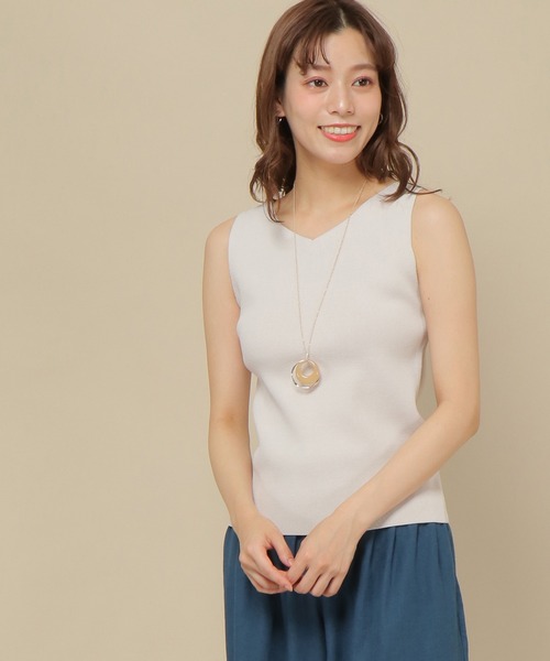 IKKA LOUNGE（イッカラウンジ）の「総針ニットタンクトップ（ニット/セーター・レディース・ブラック/ピンク/グリーン系その他/ベージュ/ライトベージュ・M/L）」の5枚目の写真