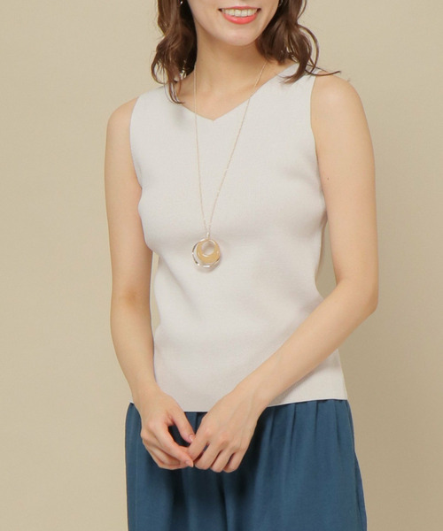 IKKA LOUNGE（イッカラウンジ）の「総針ニットタンクトップ（ニット/セーター・レディース・ブラック/ピンク/グリーン系その他/ベージュ/ライトベージュ・M/L）」の3枚目の写真