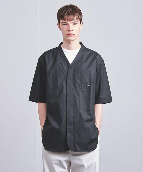 VALET/バレット（バレット）の「＜VALET（バレット）＞ カラーレス ショートスリーブシャツ（シャツ/ブラウス・メンズ・ホワイト/ブラック・MEDIUM/LARGE）」の2枚目の写真