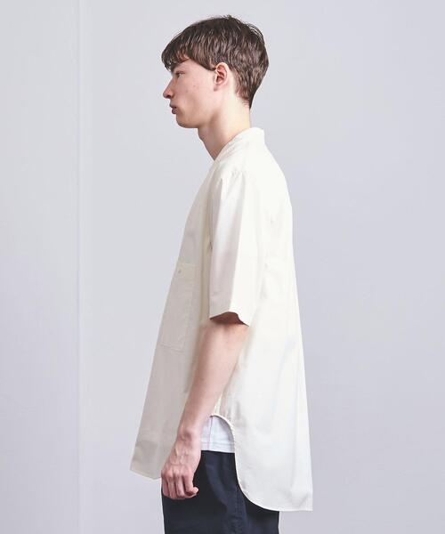 VALET/バレット（バレット）の「＜VALET（バレット）＞ カラーレス ショートスリーブシャツ（シャツ/ブラウス・メンズ・ホワイト/ブラック・MEDIUM/LARGE）」の4枚目の写真