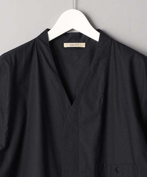 VALET/バレット（バレット）の「＜VALET（バレット）＞ カラーレス ショートスリーブシャツ（シャツ/ブラウス・メンズ・ホワイト/ブラック・MEDIUM/LARGE）」の9枚目の写真