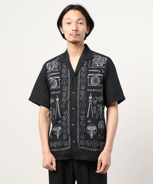 G-STAR（ジースター）の「HAWAIIAN SERVICE REGULAR SHIRT/柄シャツ（シャツ/ブラウス・メンズ・ダークブラック・SMALL/LARGE/XX-SMALL/MEDIUM/X-SMALL）」の7枚目の写真